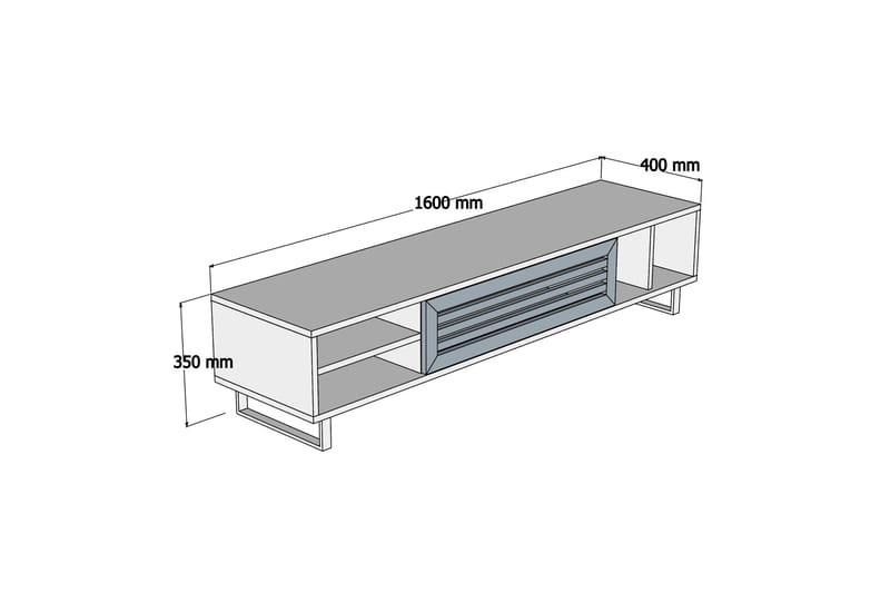 Gersby TV-Benk 160 cm - Brun/Grå - Møbler - Mediamøbel & tv møbel - TV-benk & mediabenk