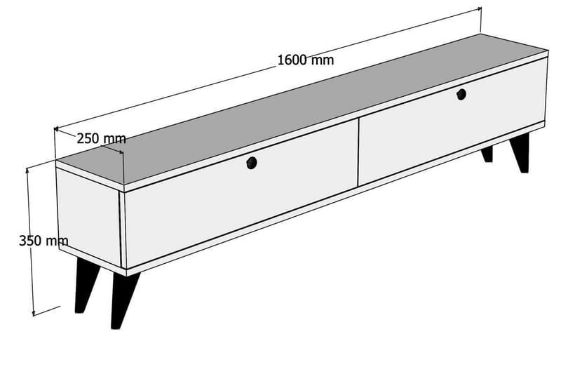 Gersby TV-Benk 160 cm - Hvit - Møbler - Mediamøbel & tv møbel - TV-benk & mediabenk