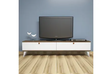 Gersby TV-Benk 160 cm - Hvit/Brun - Møbler - Mediamøbel & tv møbel - TV-benk & mediabenk