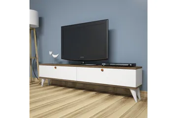 Gersby TV-Benk 160 cm - Hvit/Brun - Møbler - Mediamøbel & tv møbel - TV-benk & mediabenk