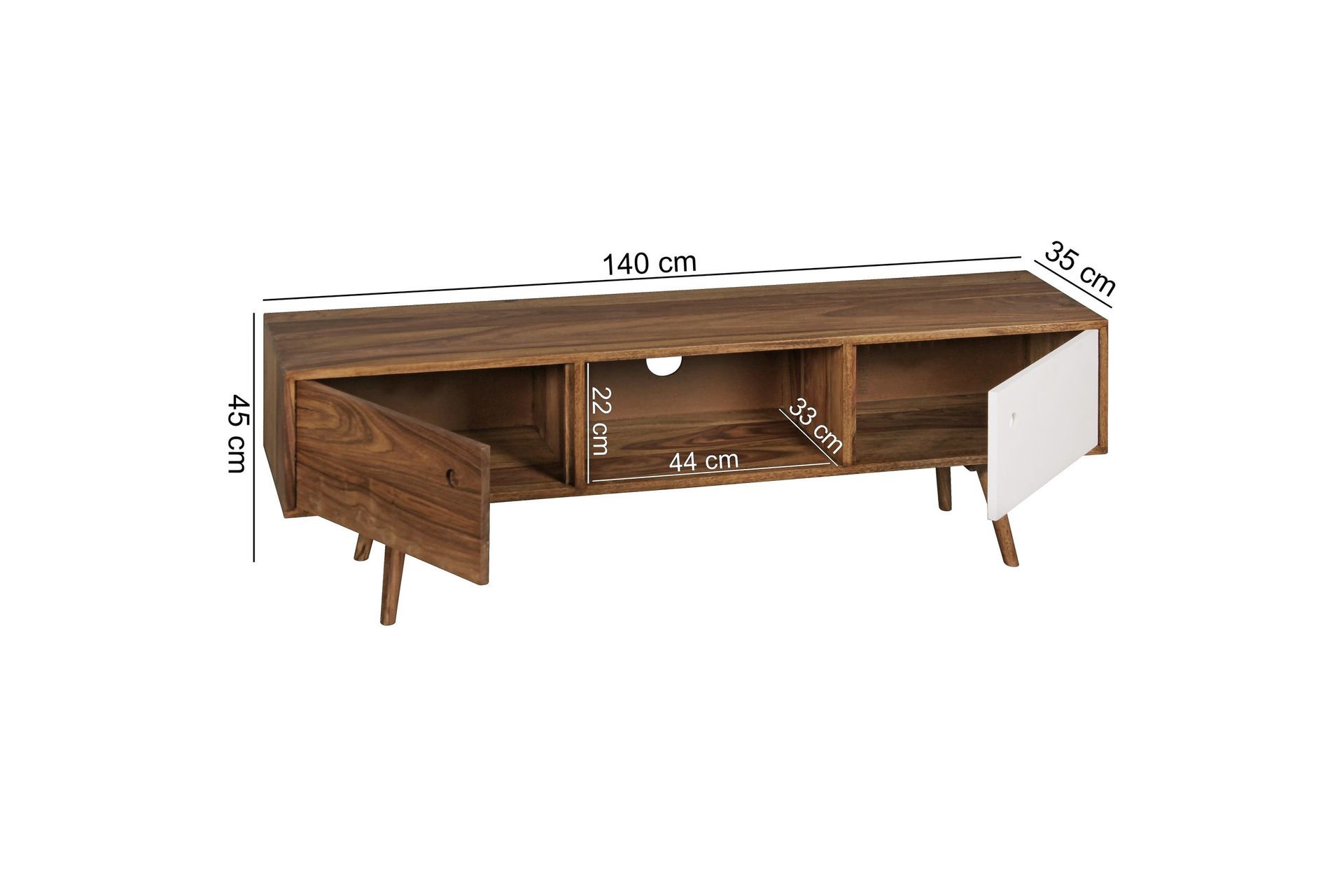 Grasham TV-benk 140 cm - Brun - Møbler - Mediamøbel & tv møbel - TV-benk & mediabenk