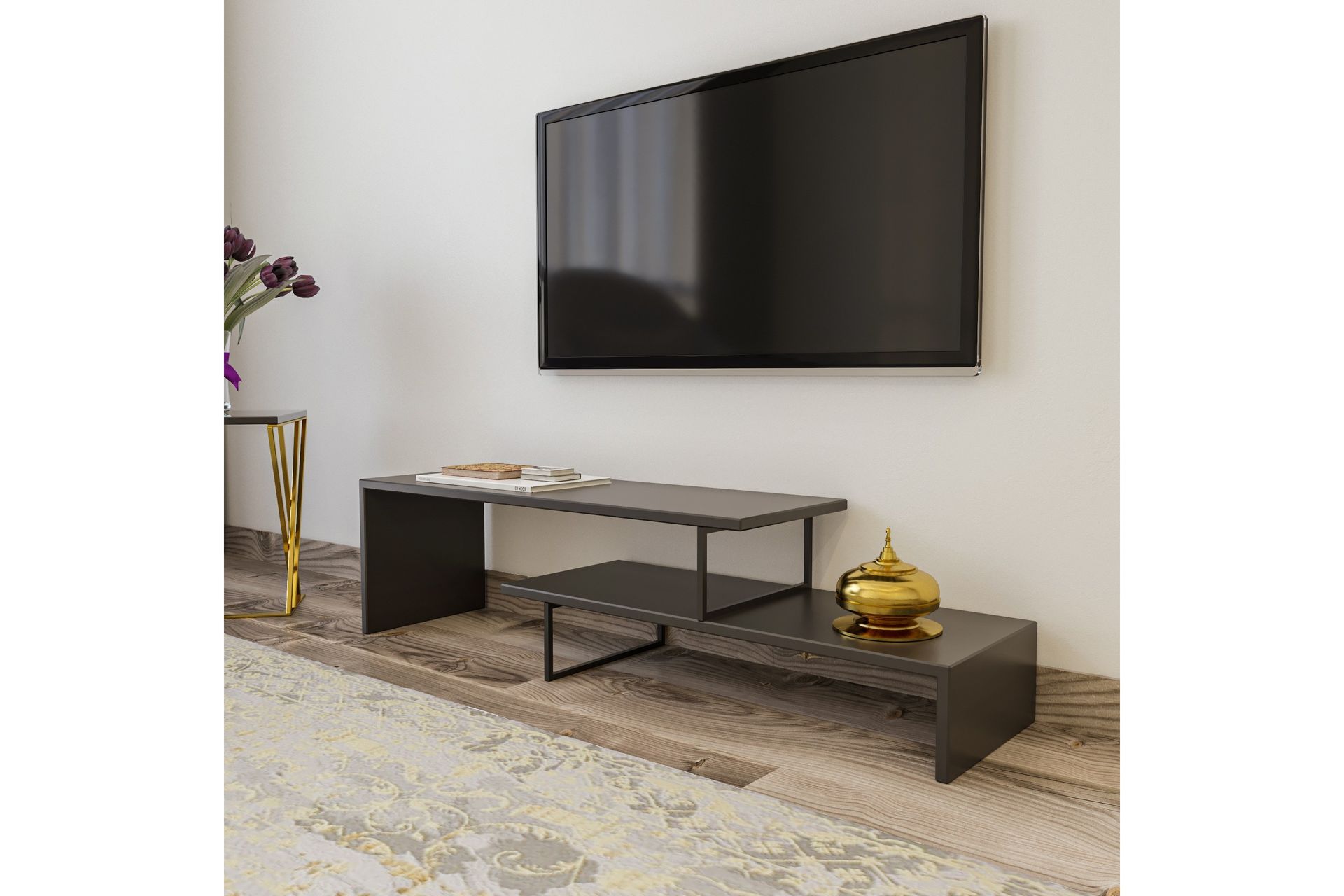 Gremler TV-Benk 120 cm - Svart|Antrasitt - Møbler - Mediamøbel & tv møbel - TV-benk & mediabenk