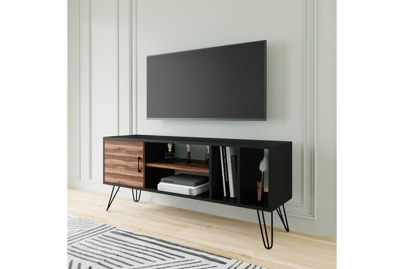 Grootland Tv-benk 150 cm - Svart/Brun - Møbler - Mediamøbel & tv møbel - TV-benk & mediabenk