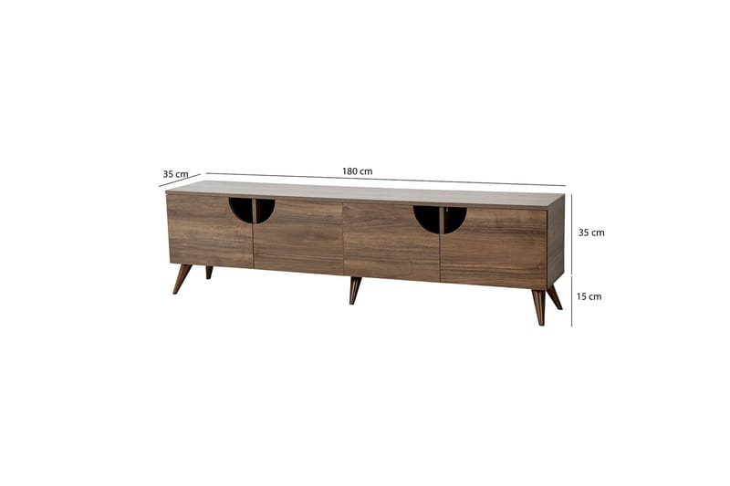 Grotte TV-benk 180 cm - Valnøtt - Møbler - Mediamøbel & tv møbel - TV-benk & mediabenk
