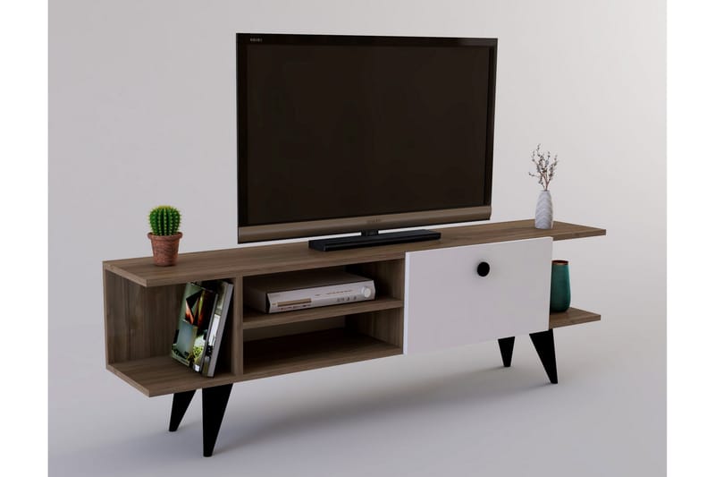 Gurnar TV-benk 120 cm - Valnøtt / Hvit - Møbler - Mediamøbel & tv møbel - TV-benk & mediabenk