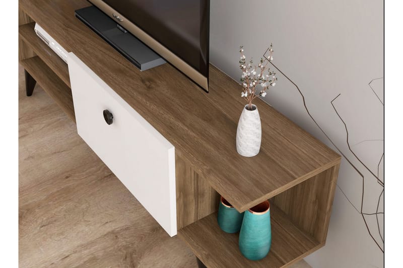 Gurnar TV-benk 120 cm - Valnøtt / Hvit - Møbler - Mediamøbel & tv møbel - TV-benk & mediabenk