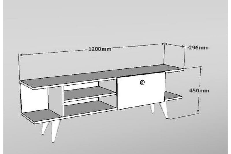 Gurnar TV-benk 120 cm - Valnøtt / Hvit - TV-benk & mediabenk