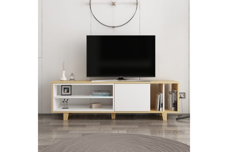 Hachen Tv-benk 160 cm - Natur/Hvit - TV-benk & mediabenk