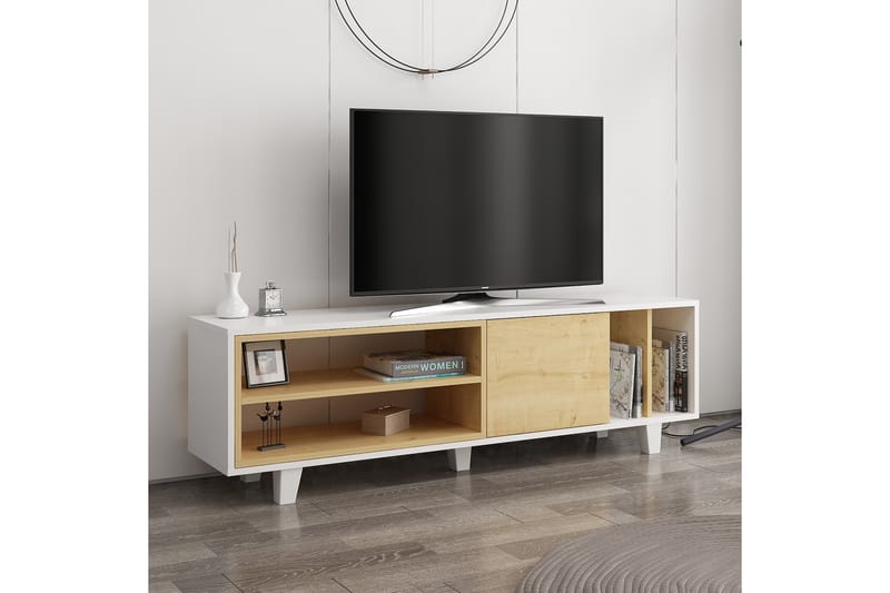 Hachen Tv-benk 160 cm - Natur/Hvit - TV-benk & mediabenk
