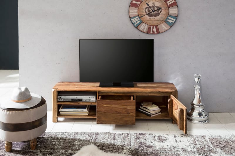 Hafsah TV-Benk 140 cm - Brun - Møbler - Mediamøbel & tv møbel - TV-benk & mediabenk