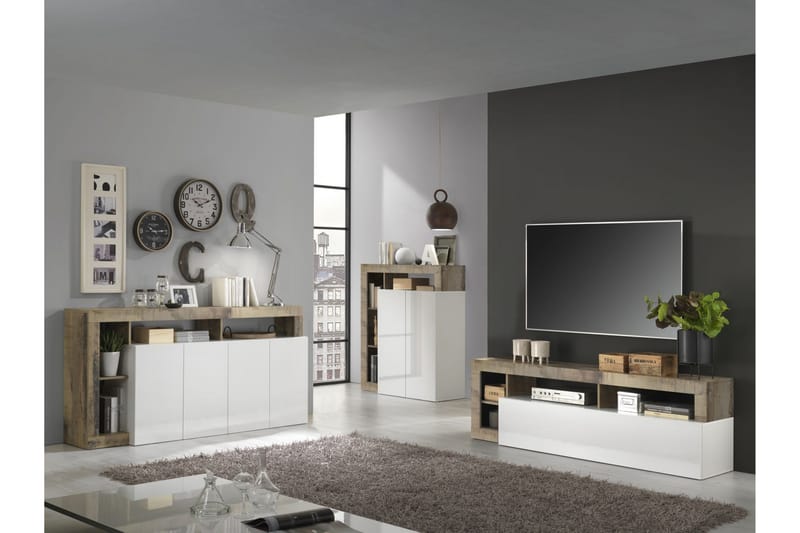 Hamburgan TV-benk 42x184 cm - Hvit - Møbler - Mediamøbel & tv møbel - TV-benk & mediabenk