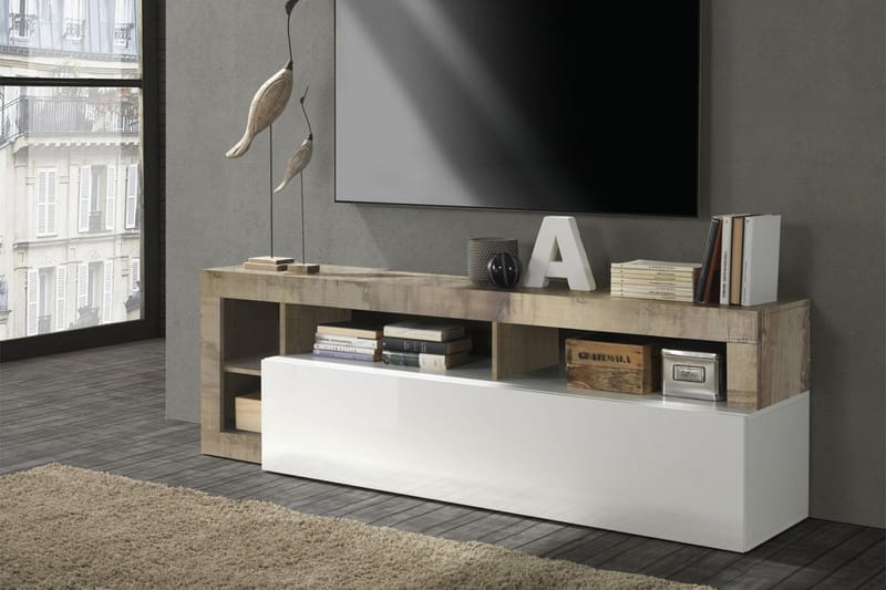 Hamburgan TV-benk 42x184 cm - Hvit - Møbler - Mediamøbel & tv møbel - TV-benk & mediabenk