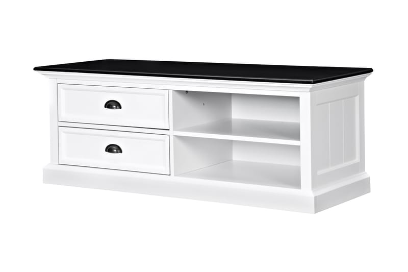 Hampton TV-benk 120 cm - Mahogni Hvit/Svart - Møbler - Mediamøbel & tv møbel - TV-benk & mediabenk