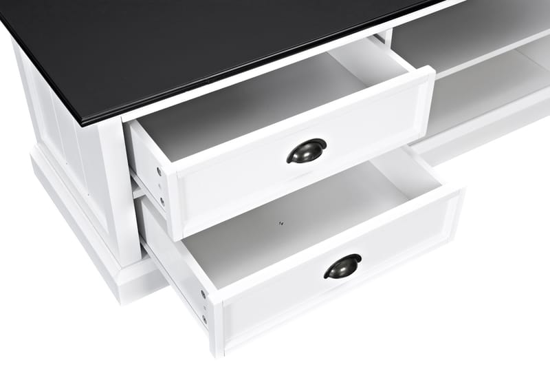 Hampton TV-benk 120 cm - Mahogni Hvit/Svart - Møbler - Mediamøbel & tv møbel - TV-benk & mediabenk