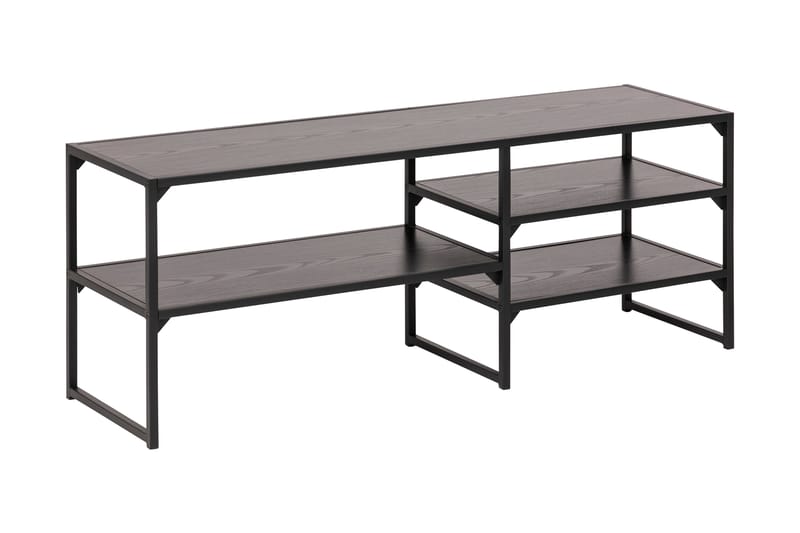 Hasslevik Tv-benk 120 cm 3 Hyller - Svart/Matt Svart - Møbler - Mediamøbel & tv møbel - TV-benk & mediabenk
