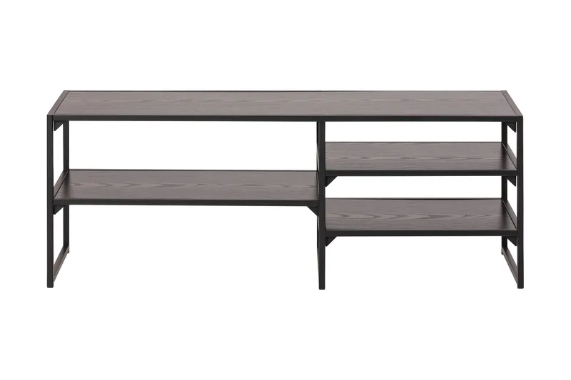 Hasslevik Tv-benk 120 cm 3 Hyller - Svart/Matt Svart - Møbler - Mediamøbel & tv møbel - TV-benk & mediabenk