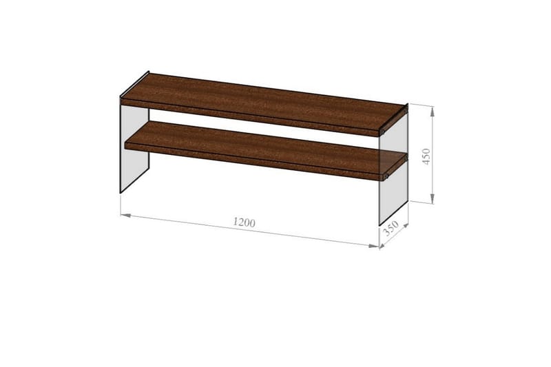 Heglar TV-benk 120 cm - Valnøtt - TV-benk & mediabenk