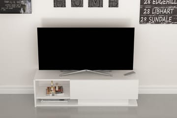 Hejde Gulvstående TV-benk 120 cm med Oppbevaring i Malt Tre - Hvit - Møbler - Mediamøbel & tv møbel - TV-benk & mediabenk