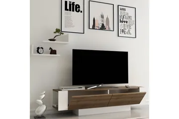 Hejde Gulvstående TV-benk 150 cm med Oppbevaring i Mørkt Tre - Valnøttbrun - Møbler - Mediamøbel & tv møbel - TV-benk & mediabenk