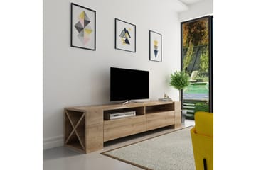 Hejde Gulvstående TV-benk 155 cm med Oppbevaring i Mørkt Tre - Brun - Møbler - Mediamøbel & tv møbel - TV-benk & mediabenk