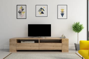 Hejde Gulvstående TV-benk 155 cm med Oppbevaring i Mørkt Tre - Brun - Møbler - Mediamøbel & tv møbel - TV-benk & mediabenk