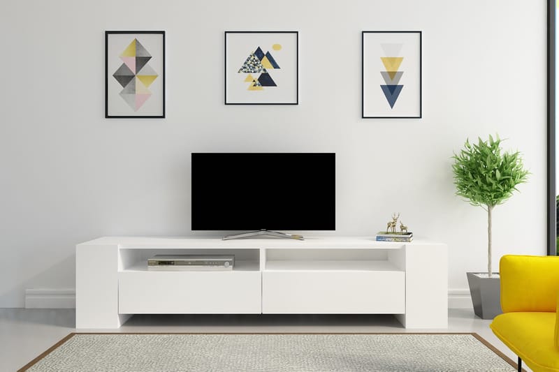 Hejde TV-Benk 155 cm - Hvit - Møbler - Mediamøbel & tv møbel - TV-benk & mediabenk