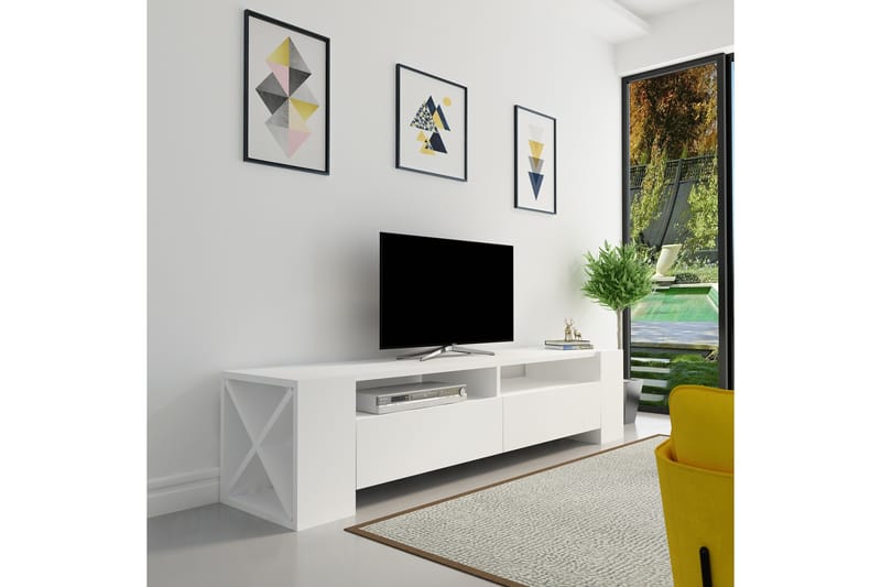 Hejde TV-Benk 155 cm - Hvit - Møbler - Mediamøbel & tv møbel - TV-benk & mediabenk