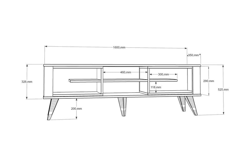 Hejde TV-Benk 160 cm - Brun/Hvit - TV-benk & mediabenk