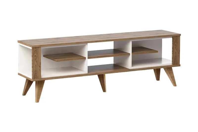 Hejde TV-Benk 160 cm, Brun/Hvit