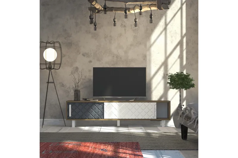 Hejde TV-Benk 180 cm - Brun/Hvit - Møbler - Mediamøbel & tv møbel - TV-benk & mediabenk