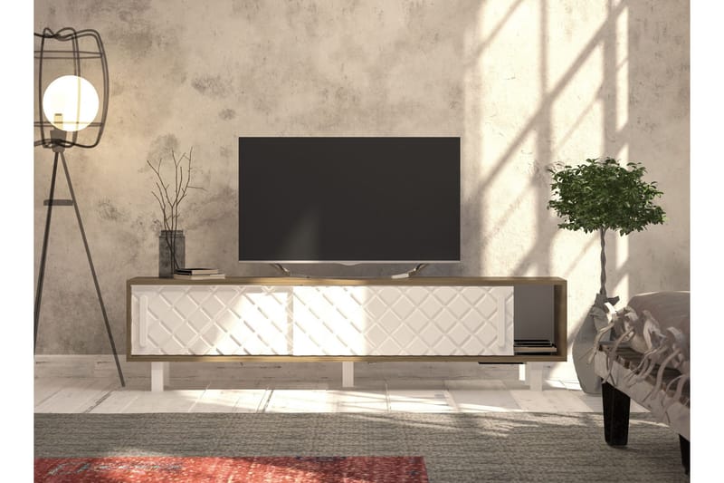Hejde TV-Benk 180 cm - Brun/Hvit - Møbler - Mediamøbel & tv møbel - TV-benk & mediabenk