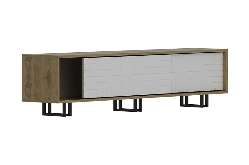 Hejde TV-Benk 180 cm, Brun/Hvit