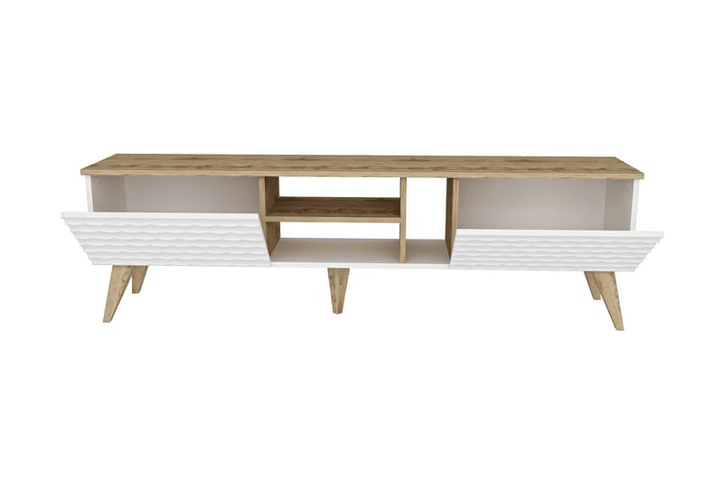 Hejde TV-Benk 180 cm - Hvit/Brun - Møbler - Mediamøbel & tv møbel - TV-benk & mediabenk
