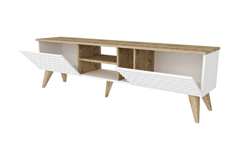 Hejde TV-Benk 180 cm - Hvit/Brun - Møbler - Mediamøbel & tv møbel - TV-benk & mediabenk