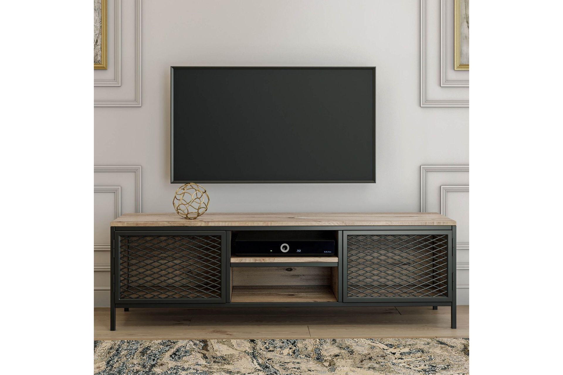 Hellroaring TV-Benk 150 cm - Eik|Svart - Møbler - Mediamøbel & tv møbel - TV-benk & mediabenk