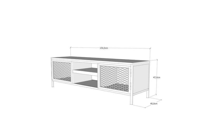 Hellroaring TV-Benk 150 cm - Eik|Svart - Møbler - Mediamøbel & tv møbel - TV-benk & mediabenk