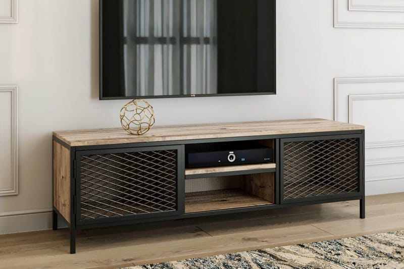 Hellroaring TV-Benk 150 cm - Eik|Svart - Møbler - Mediamøbel & tv møbel - TV-benk & mediabenk