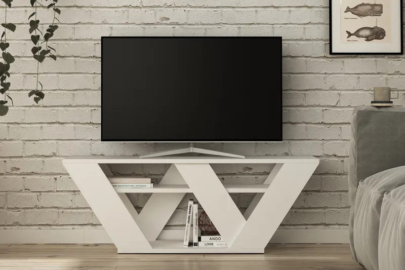 Homitis TV-benk 110 cm - Hvit - Møbler - Mediamøbel & tv møbel - TV-benk & mediabenk