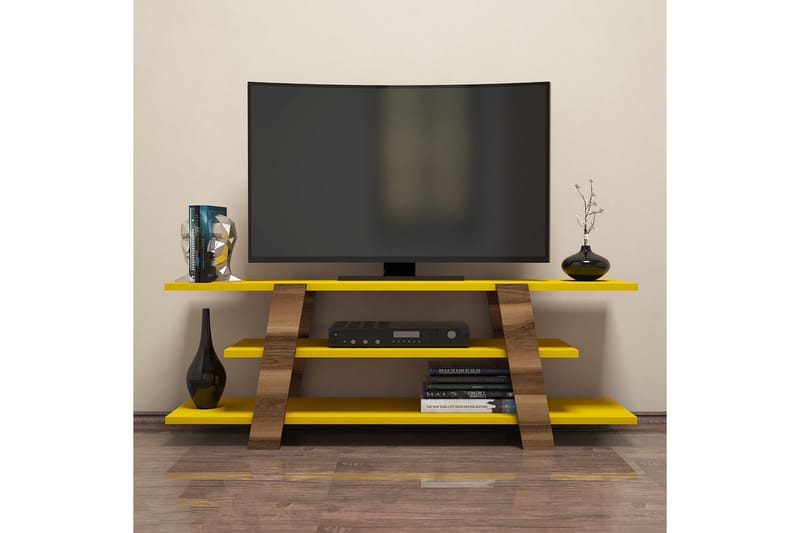 Hovdane TV-Benk 120 cm - Brun/Gul - Møbler - Mediamøbel & tv møbel - TV-benk & mediabenk