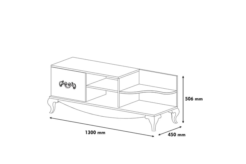 Hovdane TV-Benk 130 cm - Hvit - Møbler - Mediamøbel & tv møbel - TV-benk & mediabenk