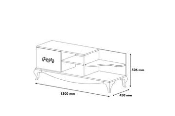 Hovdane TV-Benk 130 cm - Hvit - Møbler - Mediamøbel & tv møbel - TV-benk & mediabenk