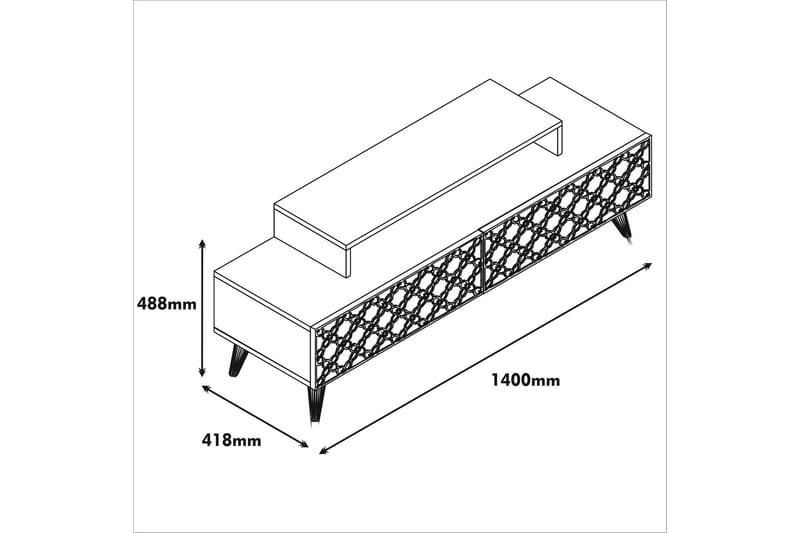 Hovdane TV-Benk 140 cm - Brun - TV-benk & mediabenk