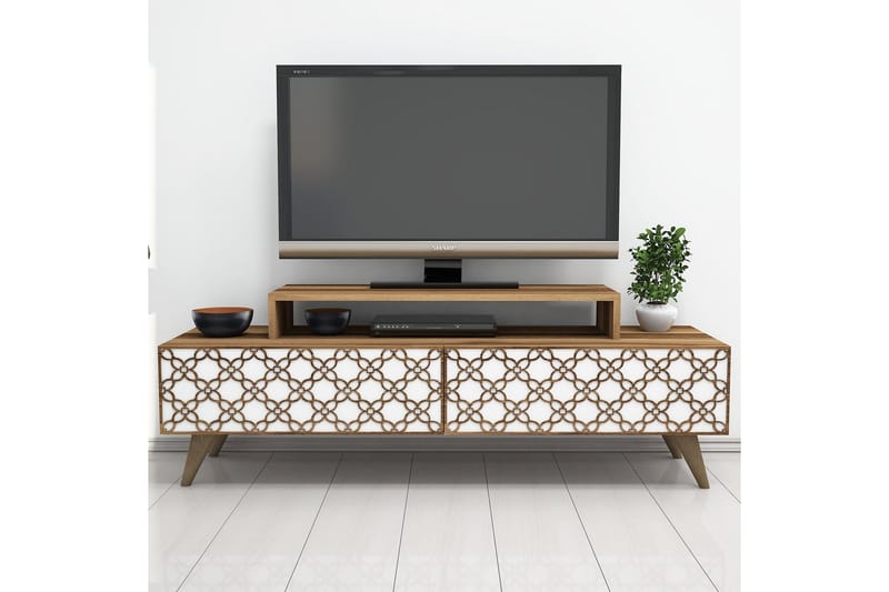 Hovdane TV-Benk 140 cm - Brun/Hvit - Møbler - Mediamøbel & tv møbel - TV-benk & mediabenk