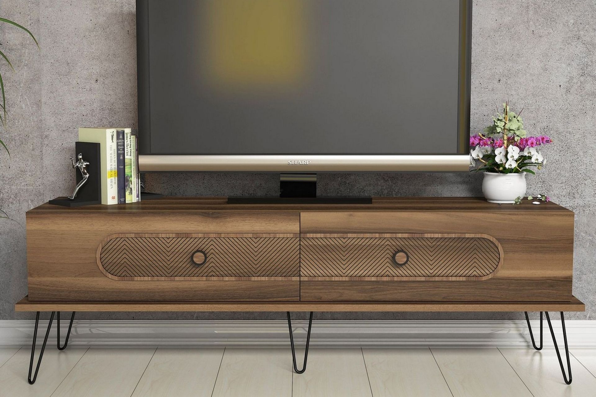 Hovdane TV-benk 145 cm - Brun - Møbler - Mediamøbel & tv møbel - TV-benk & mediabenk