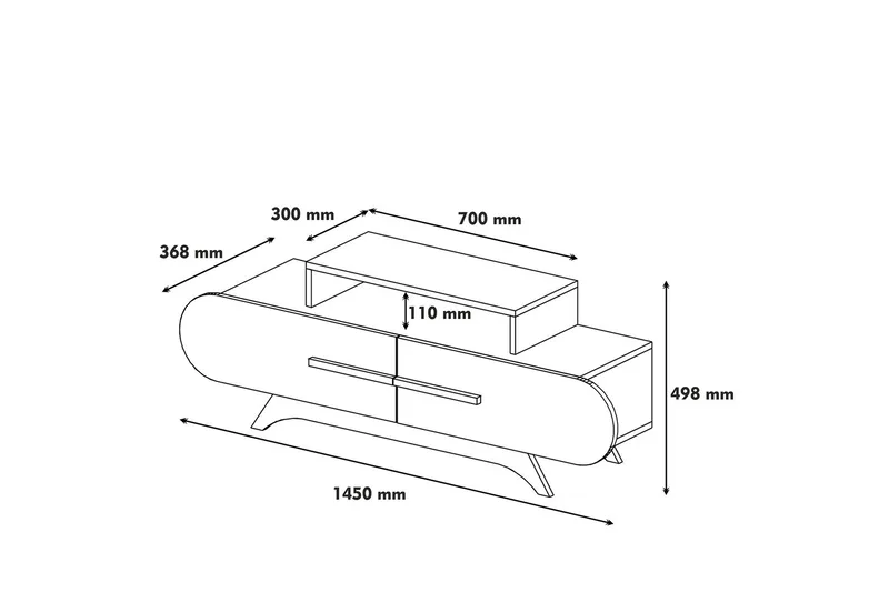 Hovdane TV-Benk 145 cm - Brun - Møbler - Mediamøbel & tv møbel - TV-benk & mediabenk