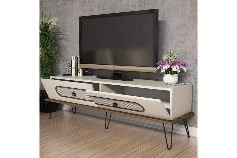 Hovdane TV-benk 145 cm - Brun/Hvit - Møbler - Mediamøbel & tv møbel - TV-benk & mediabenk