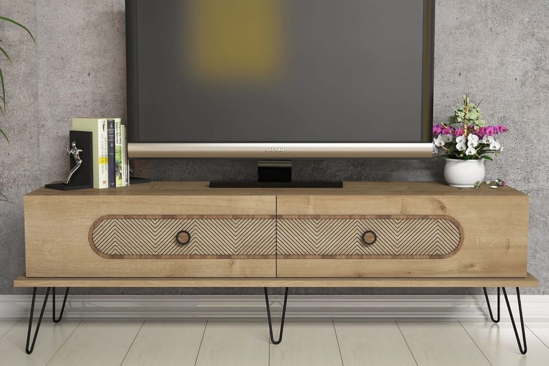 Hovdane TV-benk 145 cm - Lysebrun - Møbler - Mediamøbel & tv møbel - TV-benk & mediabenk