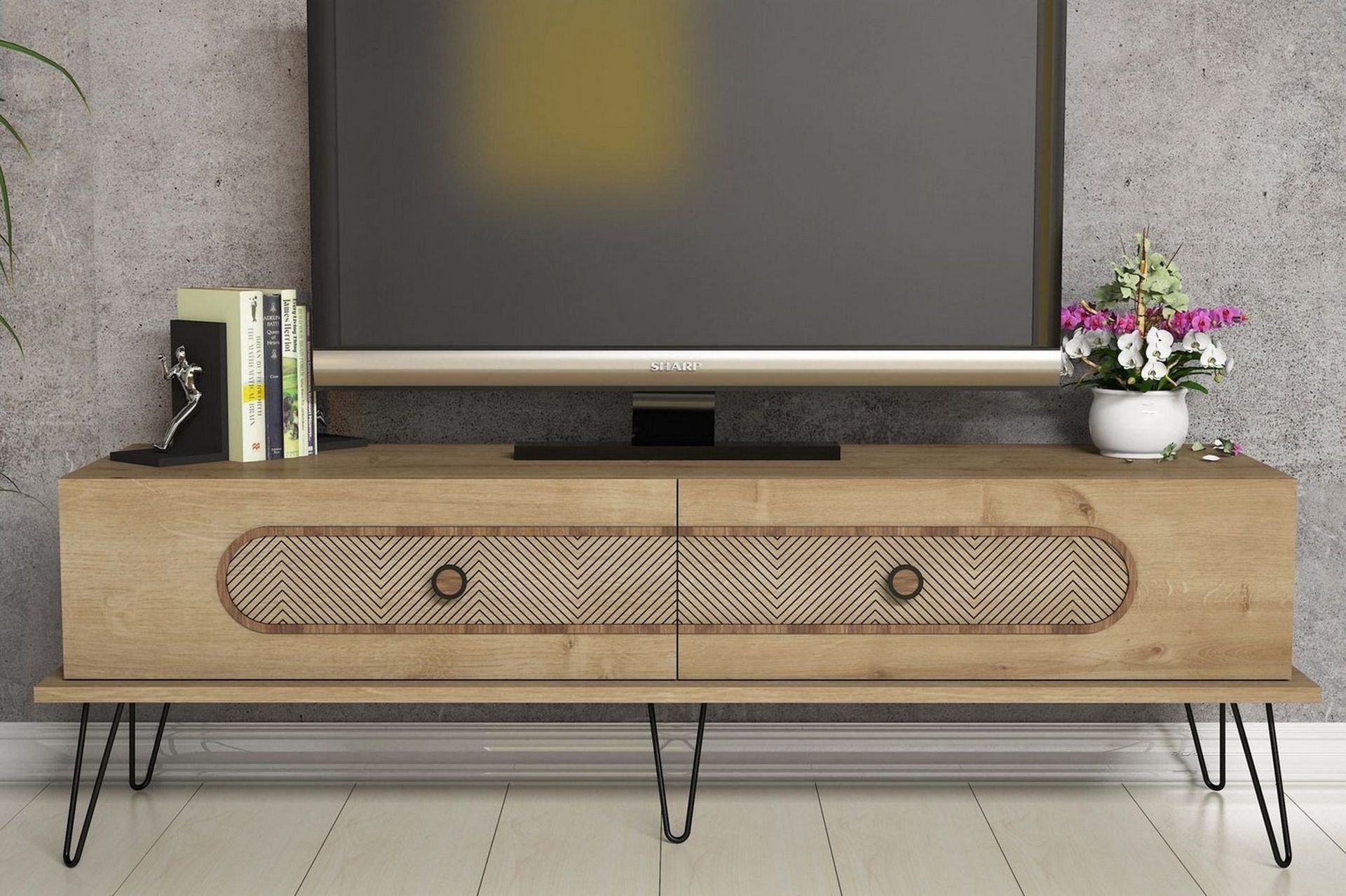 Hovdane TV-benk 145 cm - Lysebrun