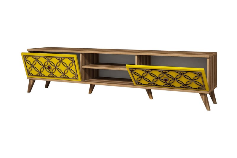 Hovdane TV-Benk 180 cm - Brun/Gul - Møbler - Mediamøbel & tv møbel - TV-benk & mediabenk