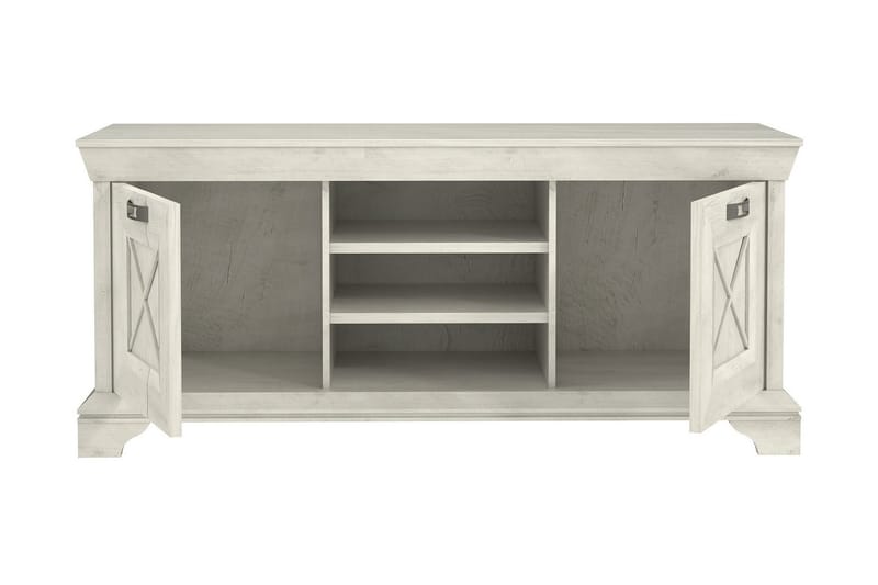 Hurlston Gulvstående TV-benk 147 cm med Oppbevaring i Malt Tre - Hvit - Møbler - Mediamøbel & tv møbel - TV-benk & mediabenk